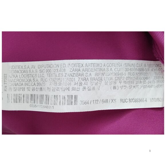 👚ZARA Satin Ruffle Mock Neck Blouse – Magenta – Size XS- Worn once - Picture 5 of 5